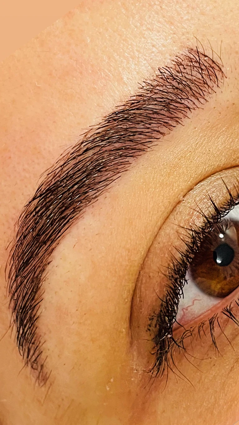 Detalhe macro dos traços individuais do hairstrokes simulando fios reais